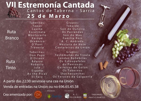 Cartel VII Estremonía Cantada. Cantos de Taberna 2023